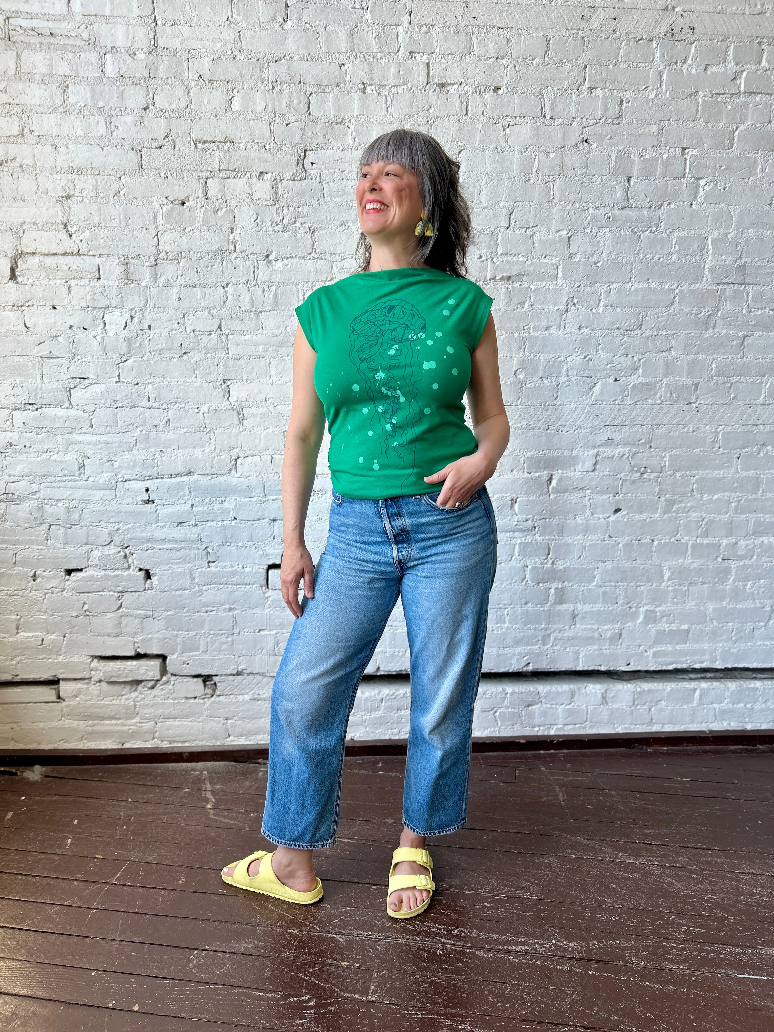 FINAL SALE Hama Hama Top - Kelly Green sold by Smoking Lily