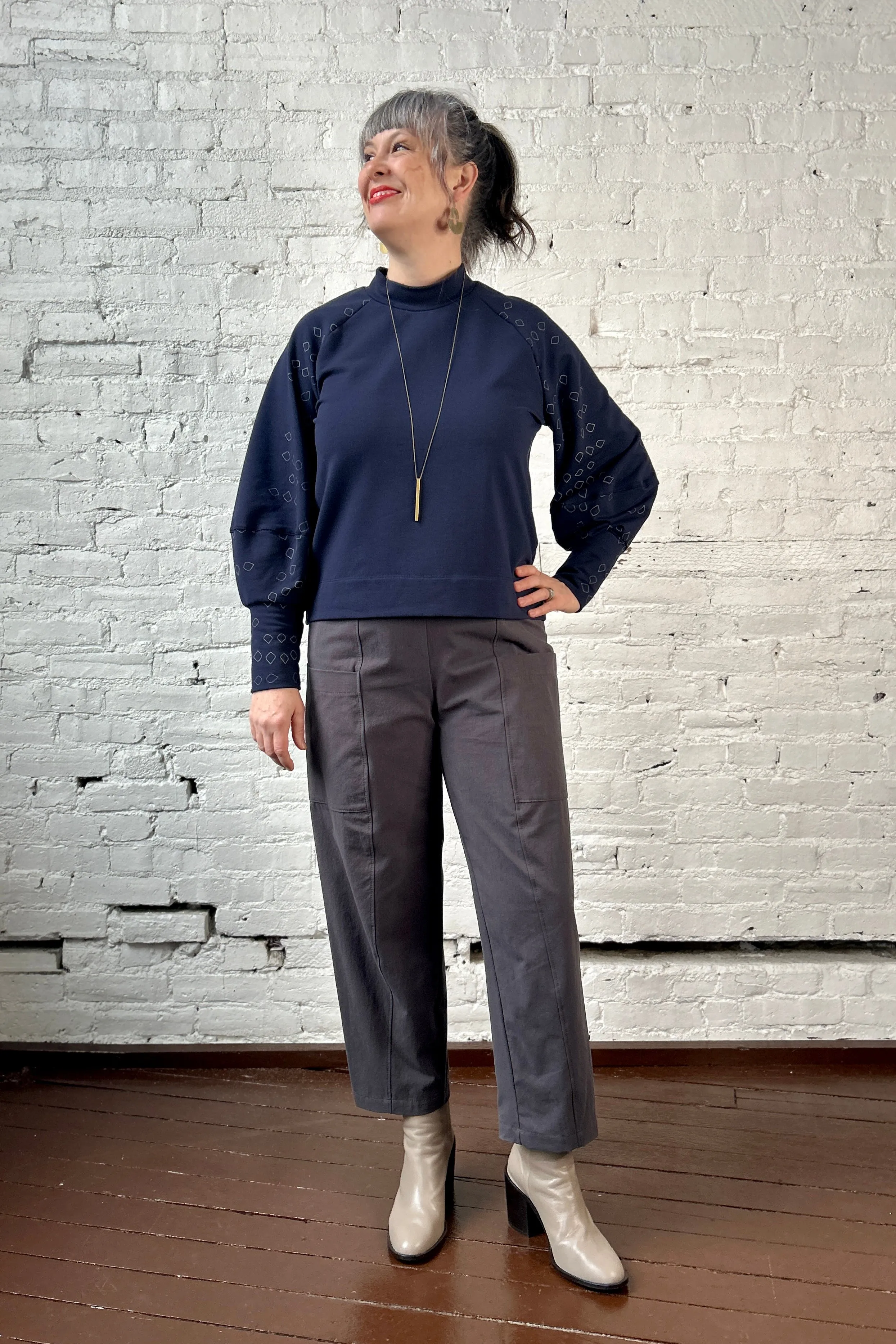 Final Sale Fundra Sweatshirt Navy with Apple Seeds XL sold by Smoking Lily product image thumbnail 4