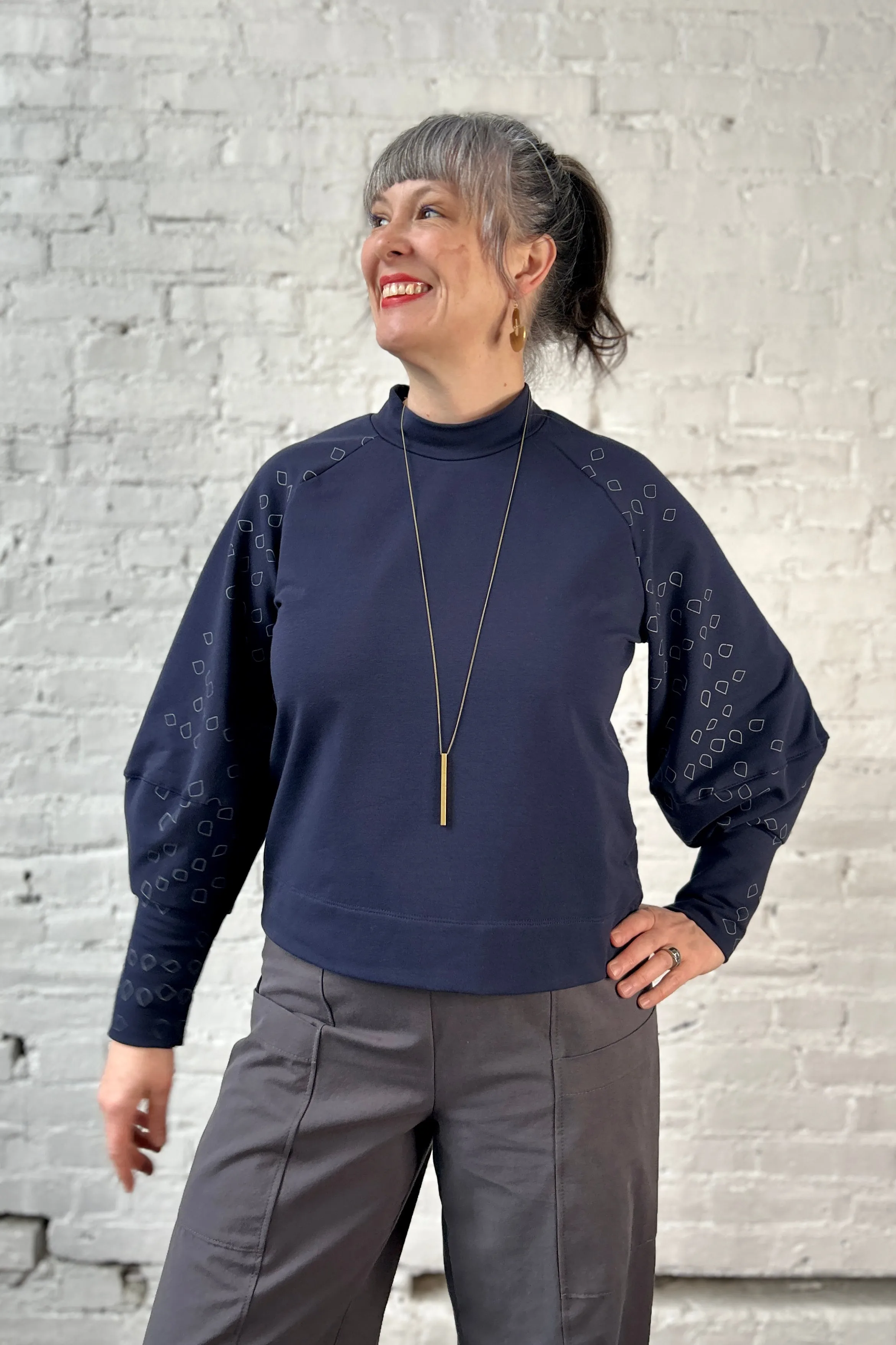 Final Sale Fundra Sweatshirt Navy with Apple Seeds XL sold by Smoking Lily product image thumbnail 3