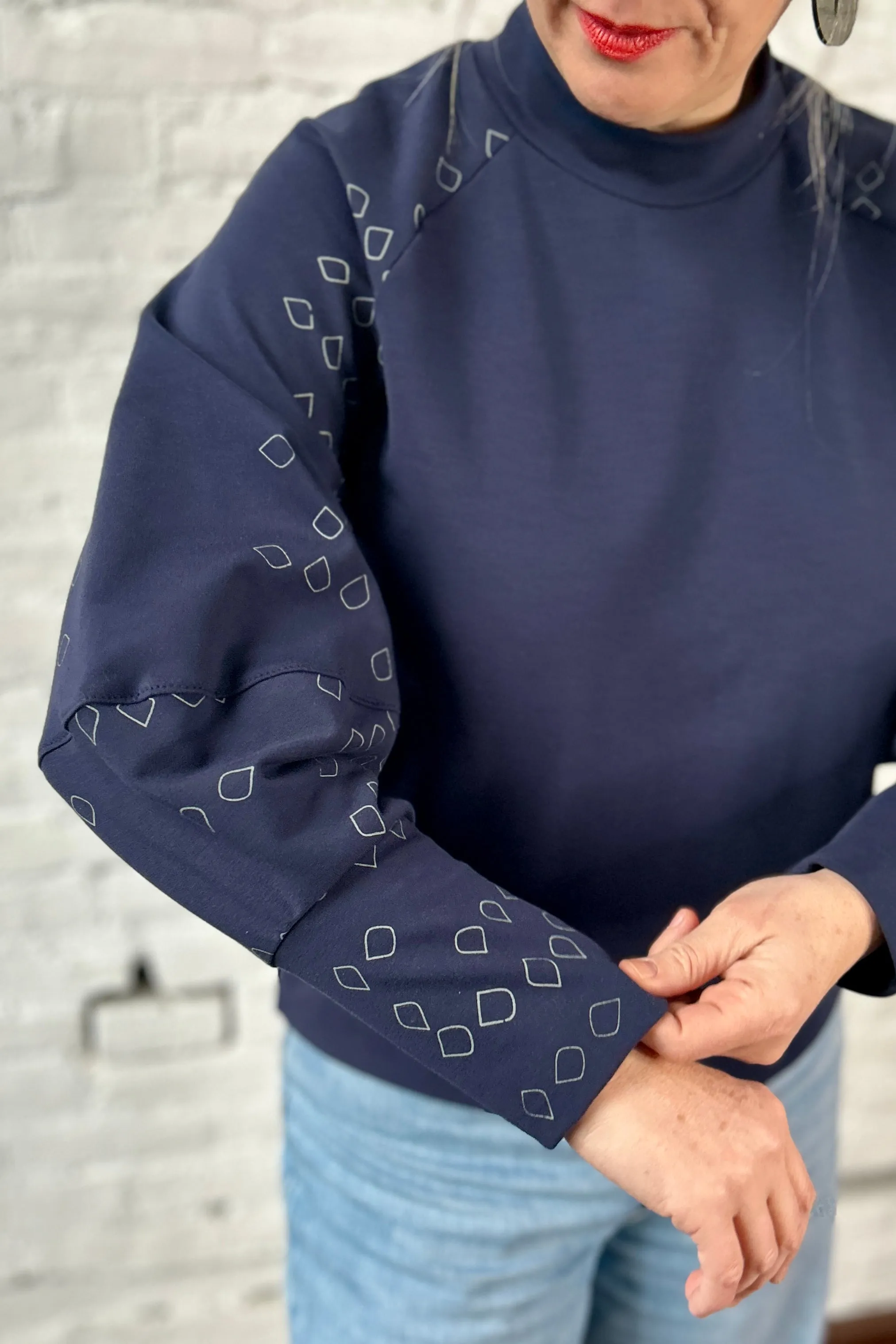 Final Sale Fundra Sweatshirt Navy with Apple Seeds XL sold by Smoking Lily product image thumbnail 2