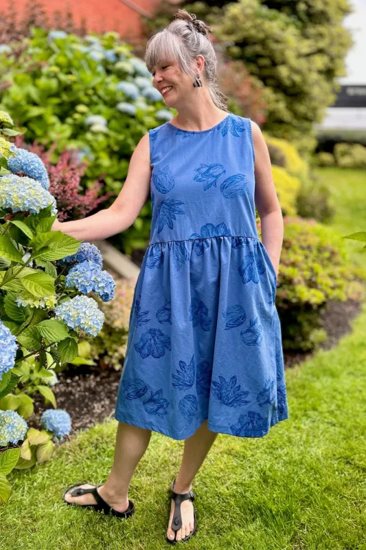 Kudo Dress - Cornflower with Tulips made by Smoking Lily