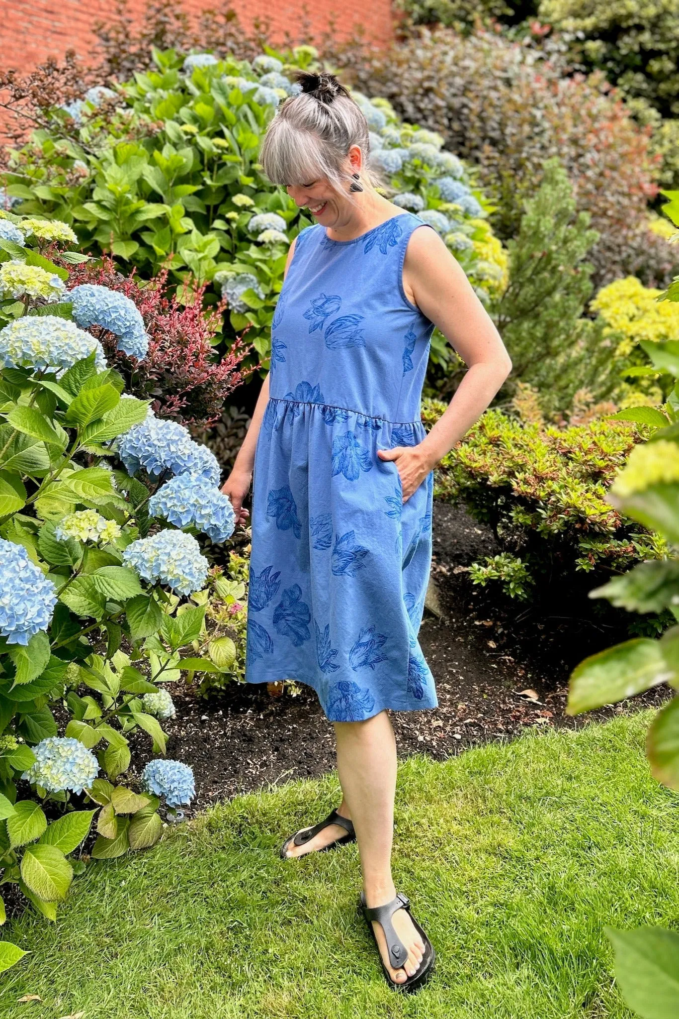 Kudo Dress - Cornflower with Tulips sold by Smoking Lily product image thumbnail 5