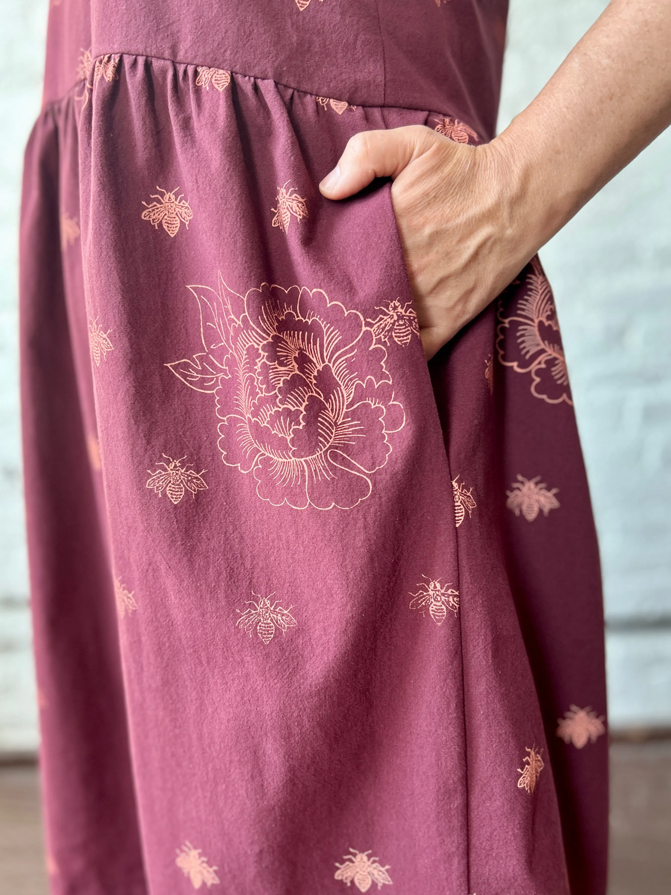 Kudo Dress - Mulberry Bees and Peony sold by Smoking Lily product image thumbnail 2