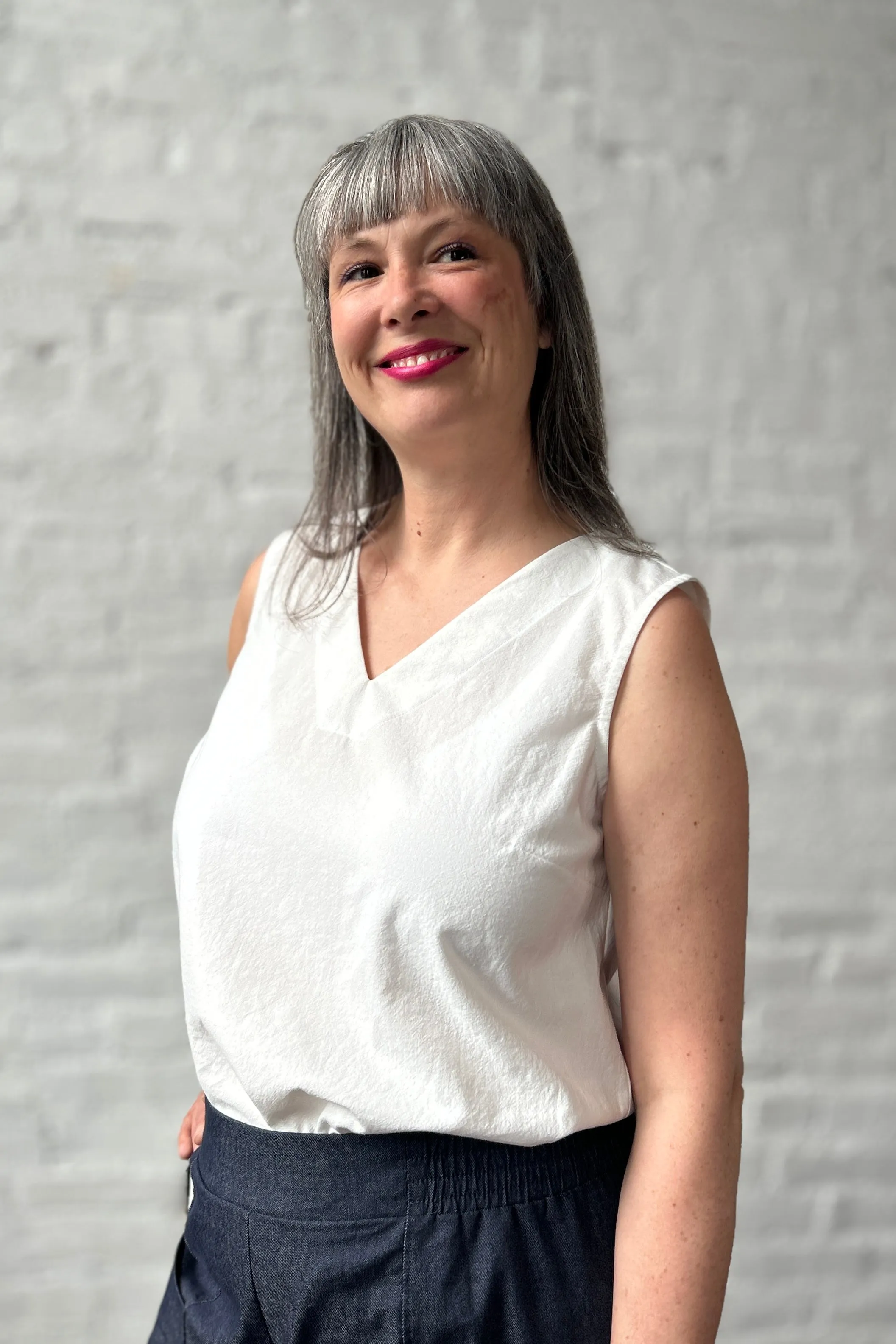 V-Neck Tank White sold by Smoking Lily product image thumbnail 3