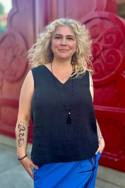 V-Neck Tank Black sold by Smoking Lily