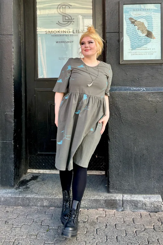 Final Sale Kiki Dress - Pesto made by Smoking Lily