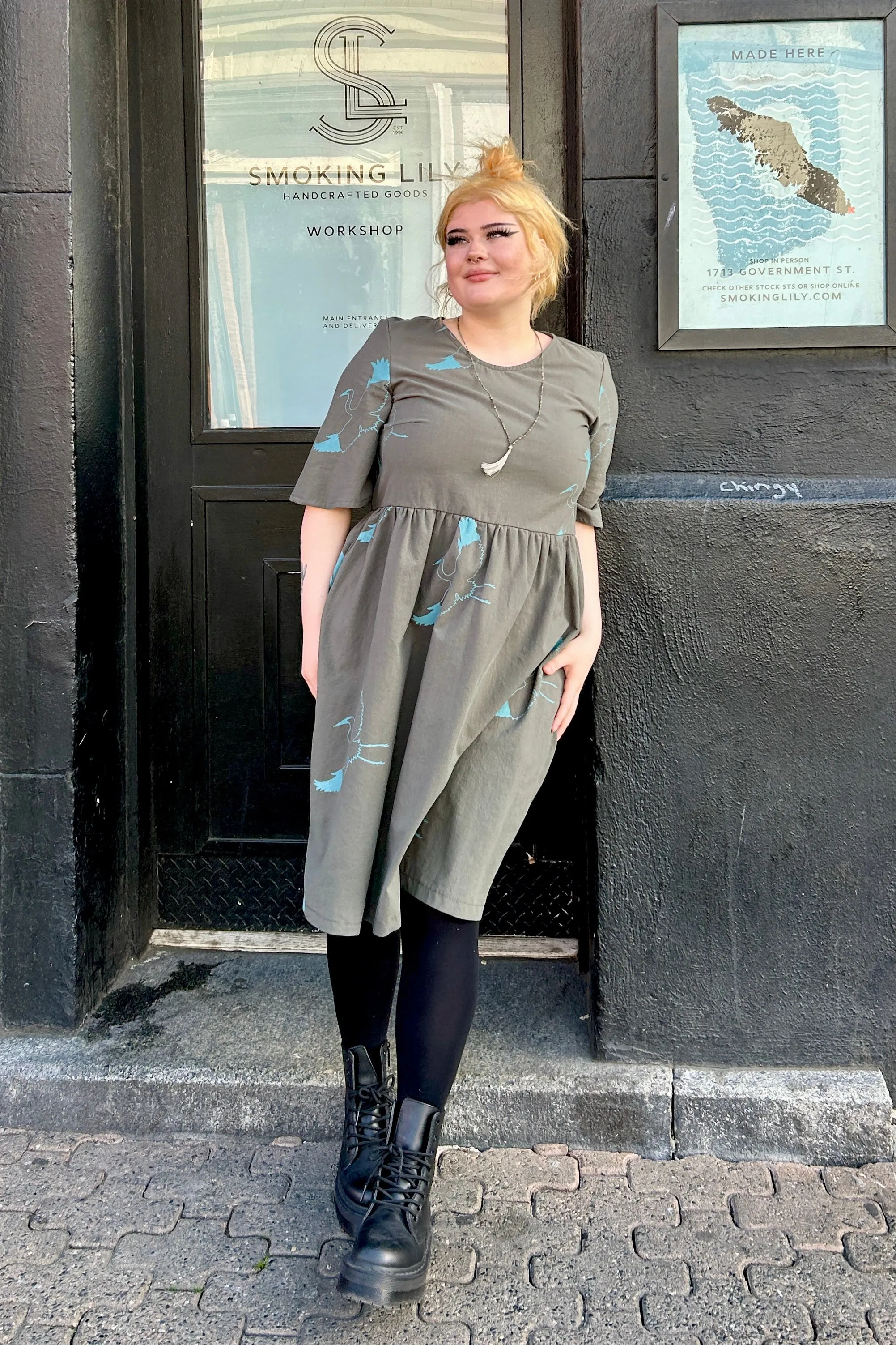 Final Sale Kiki Dress - Pesto sold by Smoking Lily