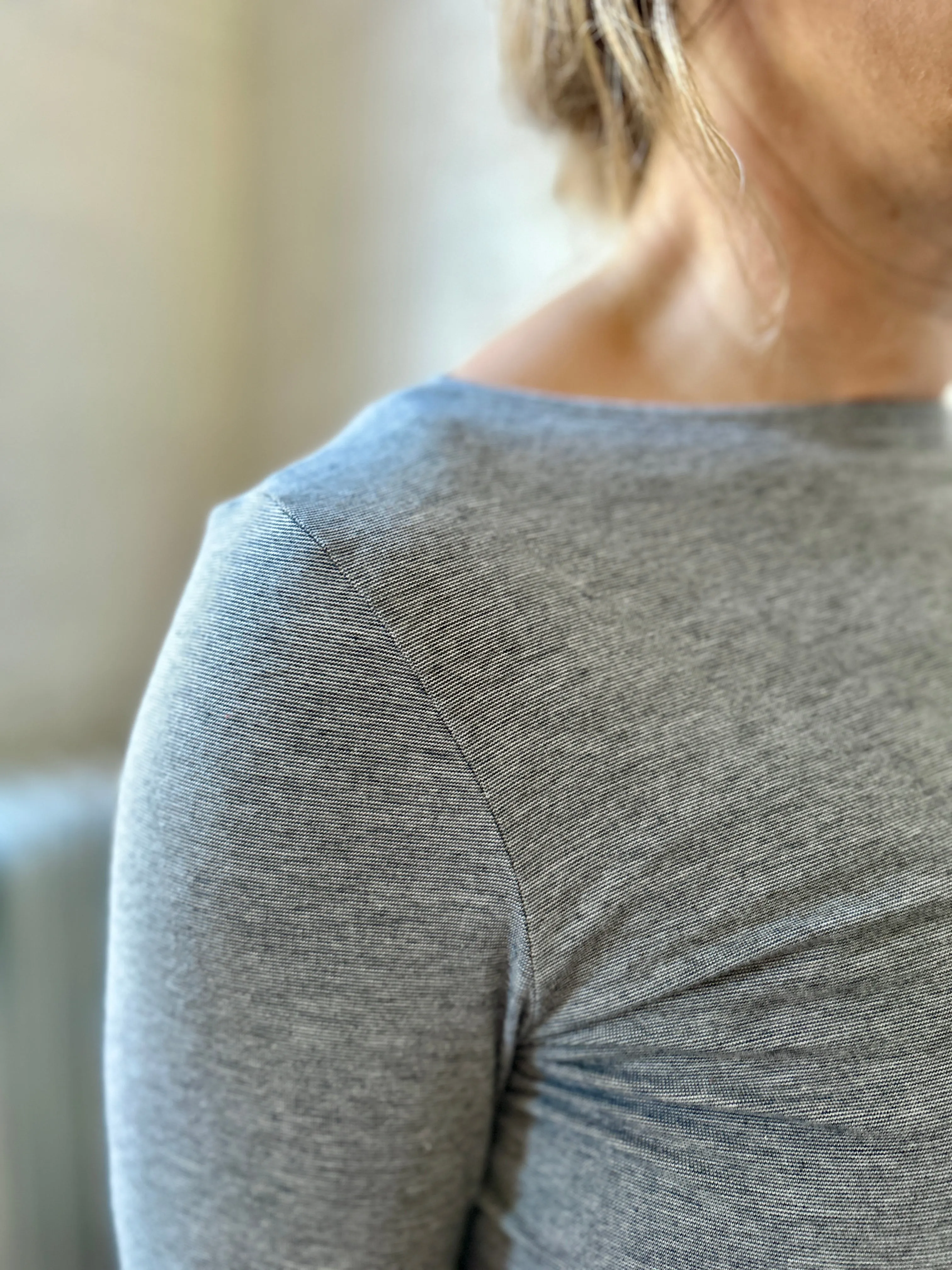 Nanette Top - Grey Microstripe sold by Smoking Lily product image thumbnail 3