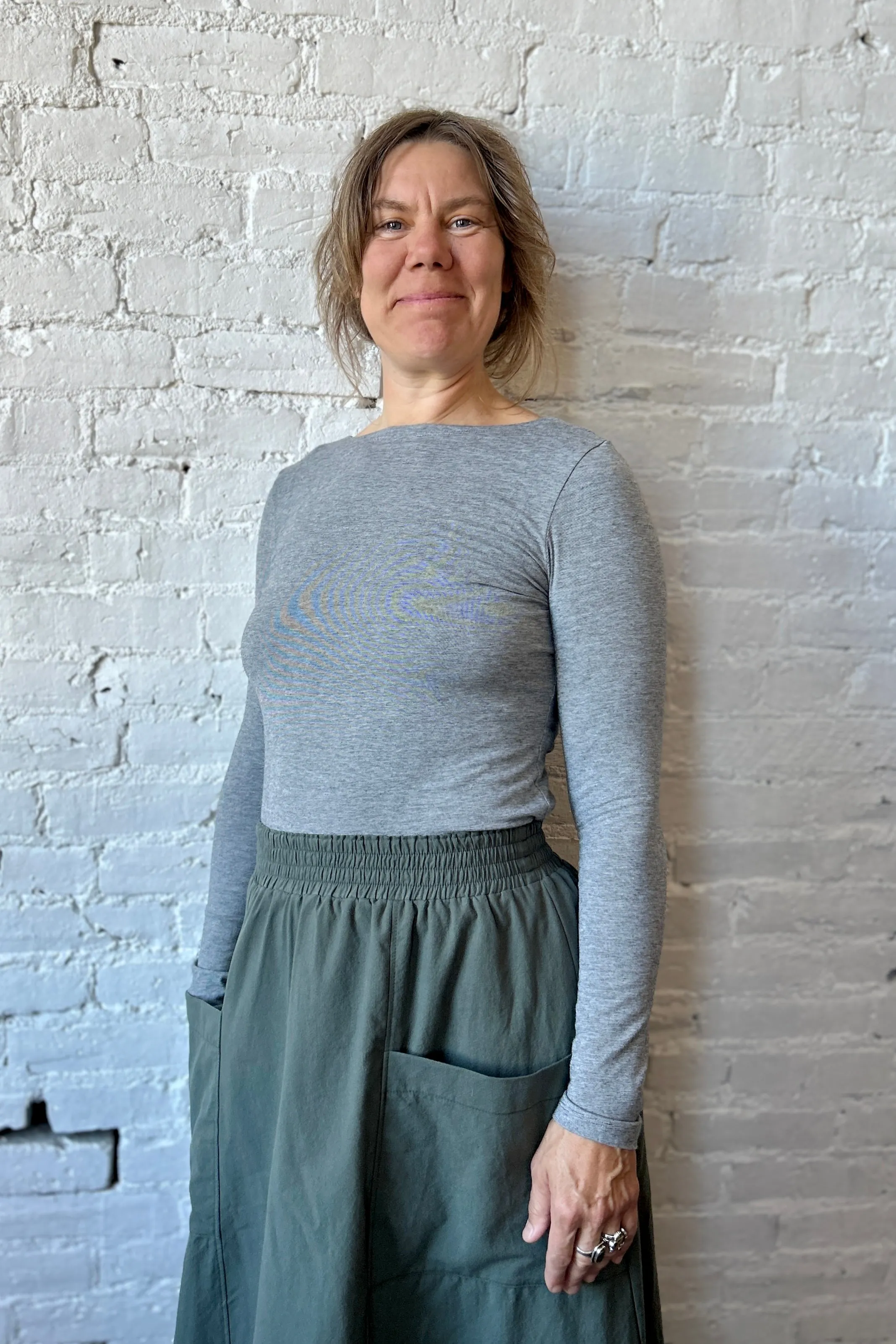 Nanette Top - Grey Microstripe sold by Smoking Lily product image thumbnail 2