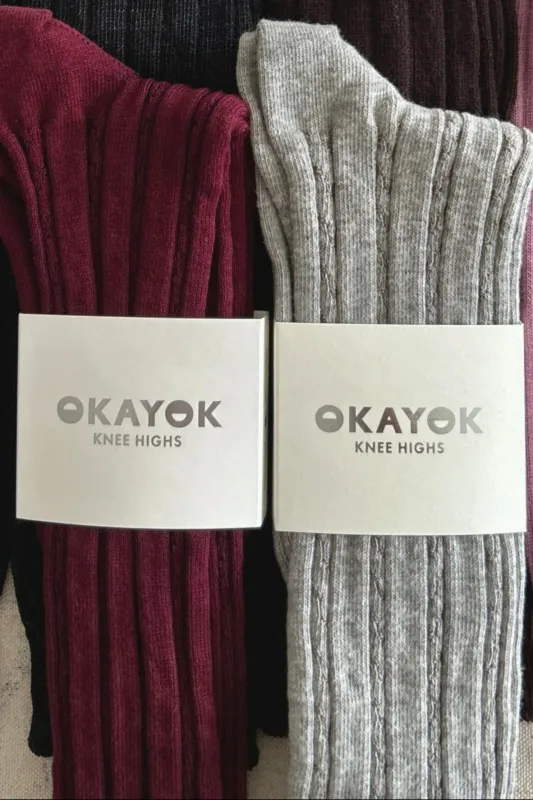OkayOK Knee High Socks - Cotton sold by Smoking Lily