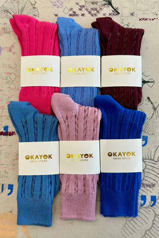 OkayOK Dress Socks - Cable sold by Smoking Lily