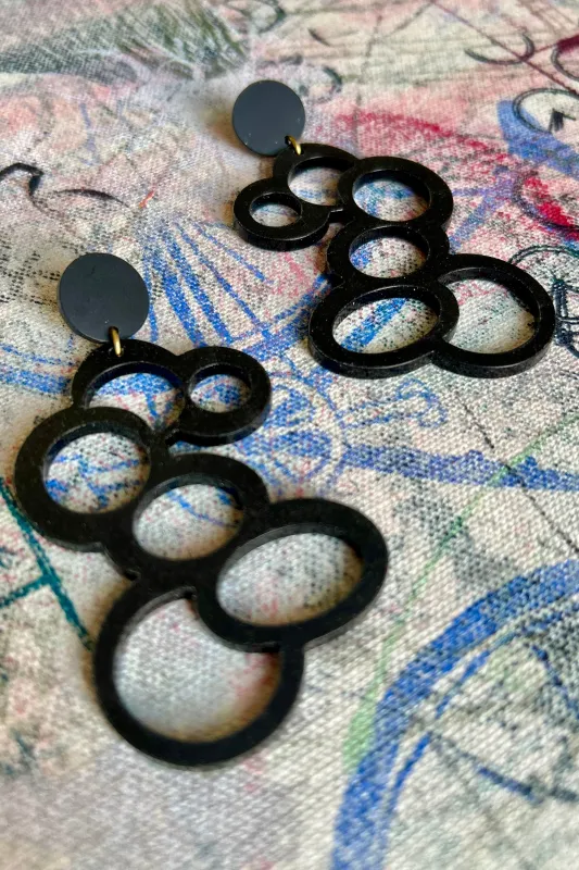 Darlings of Denmark Earring Flyde-Black sold by Smoking Lily