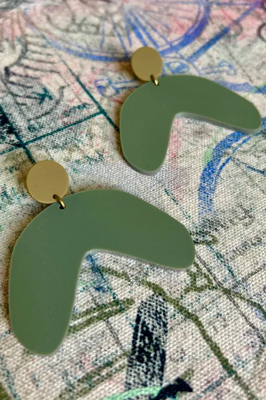 Darlings of Denmark Earring Tilde-Khaki sold by Smoking Lily