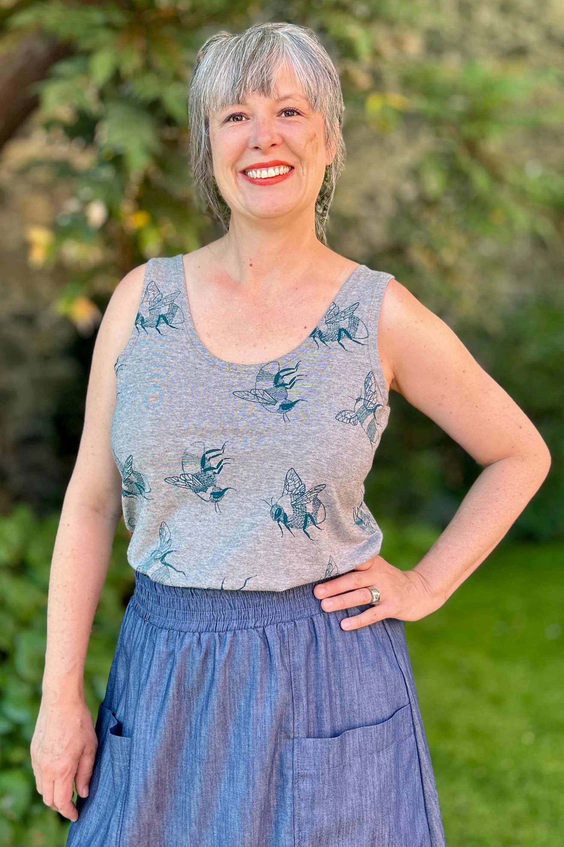 Final Sale Ima Tank 2.0 Grey Microstripe sold by Smoking Lily product image thumbnail 4