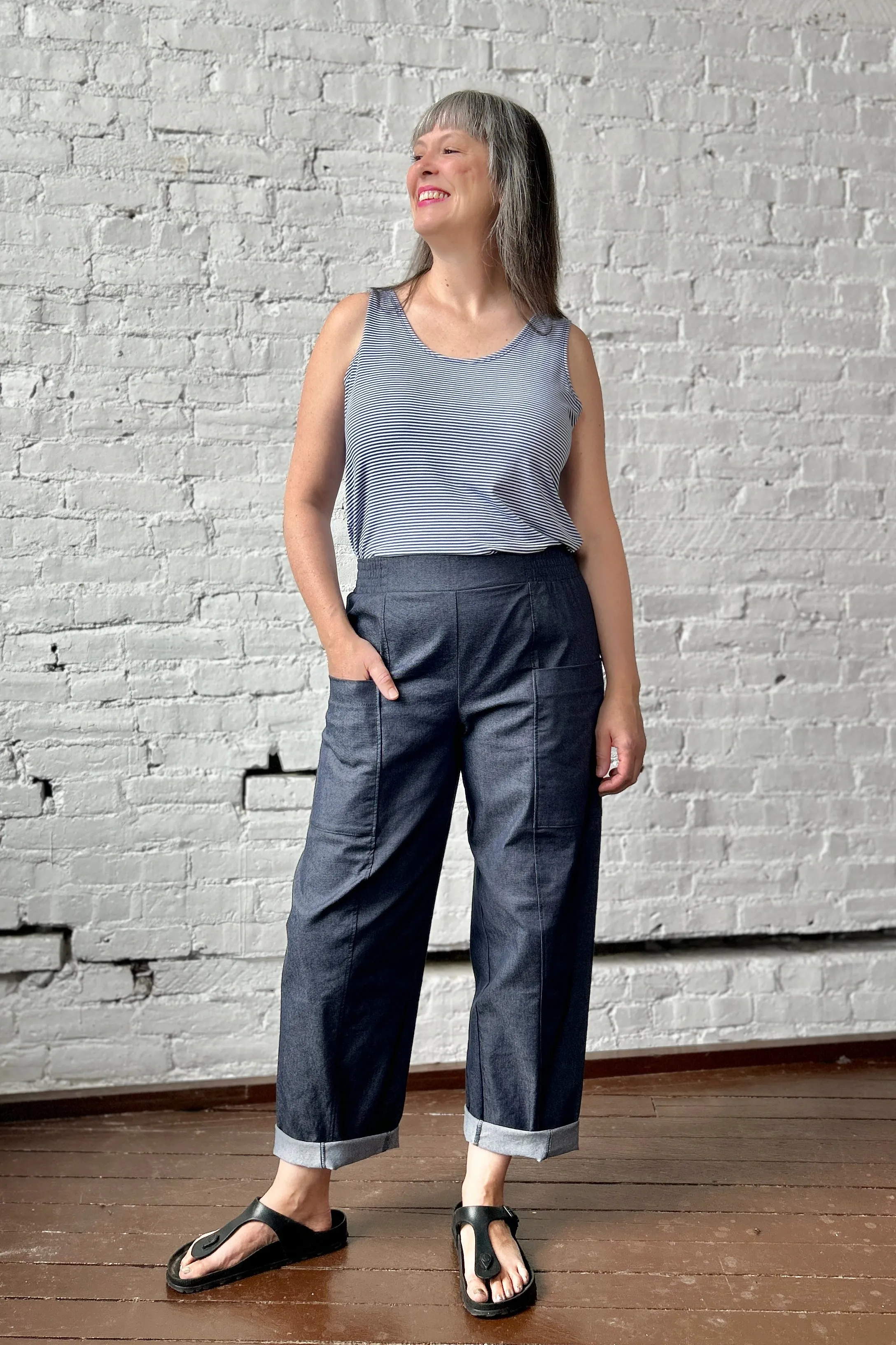 Final Sale Ima Tank 2.0 Grey Microstripe sold by Smoking Lily product image thumbnail 3