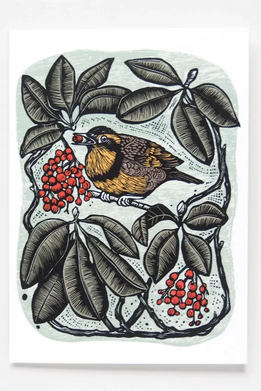 Hawk and Rose Press - Autumn Joy Linocut Card made by Smoking Lily