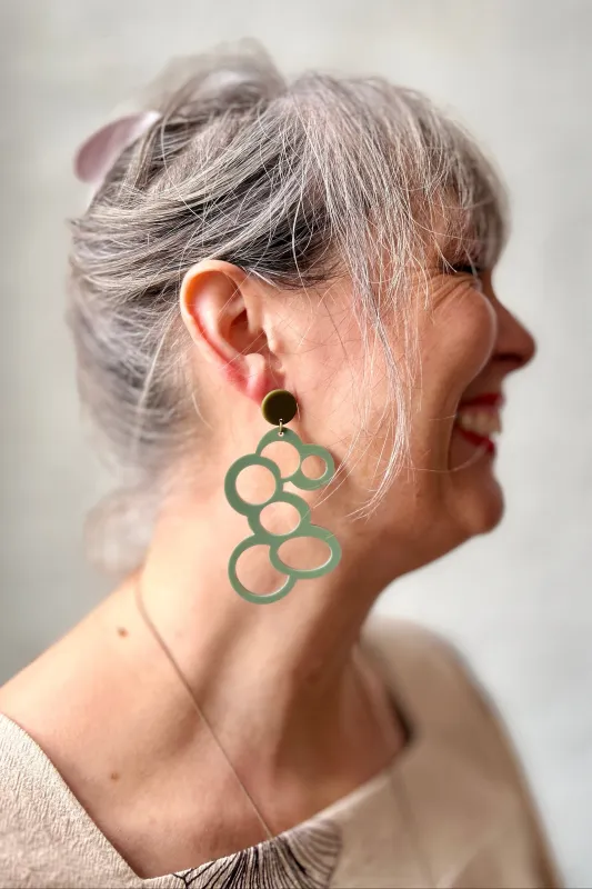 Darlings of Denmark Earring Flyde-Khaki sold by Smoking Lily