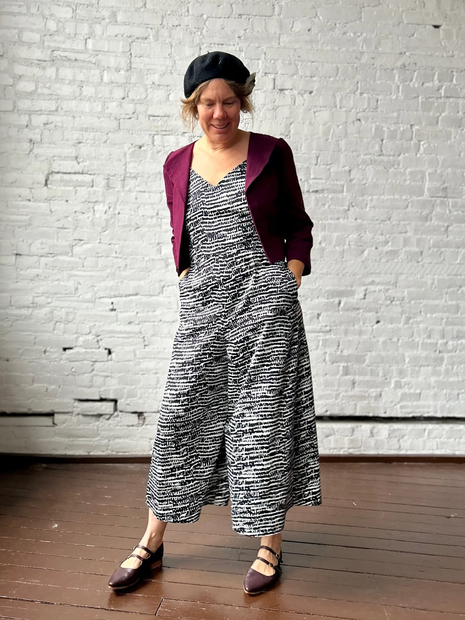 Liberty Jumpsuit - Black + White Bloom sold by Smoking Lily