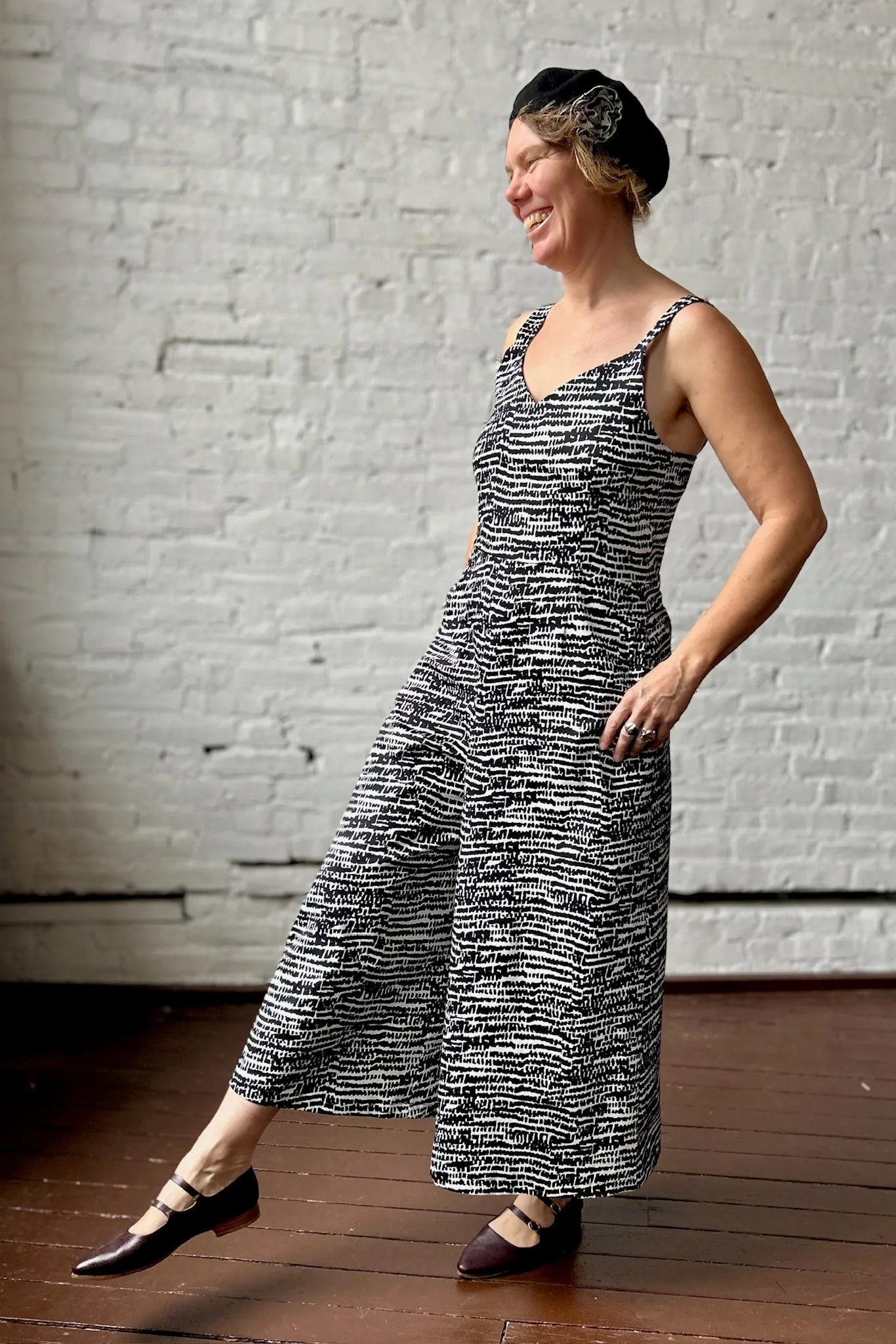 Liberty Jumpsuit - Black + White Bloom sold by Smoking Lily product image thumbnail 4