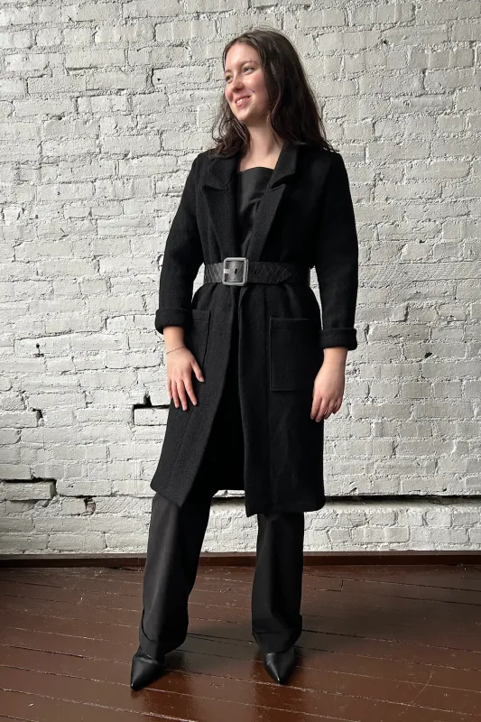 Boiled Wool Storm Coat - Black made by Smoking Lily