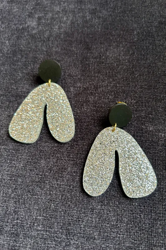 Darlings of Denmark Earring Lotta - Silver Glitter sold by Smoking Lily