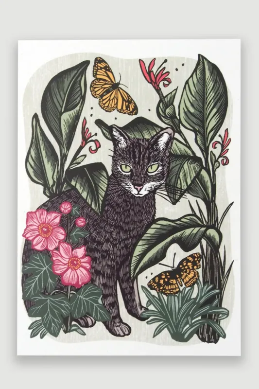 Hawk and Rose Press - Marcelo Linocut Card made by Smoking Lily