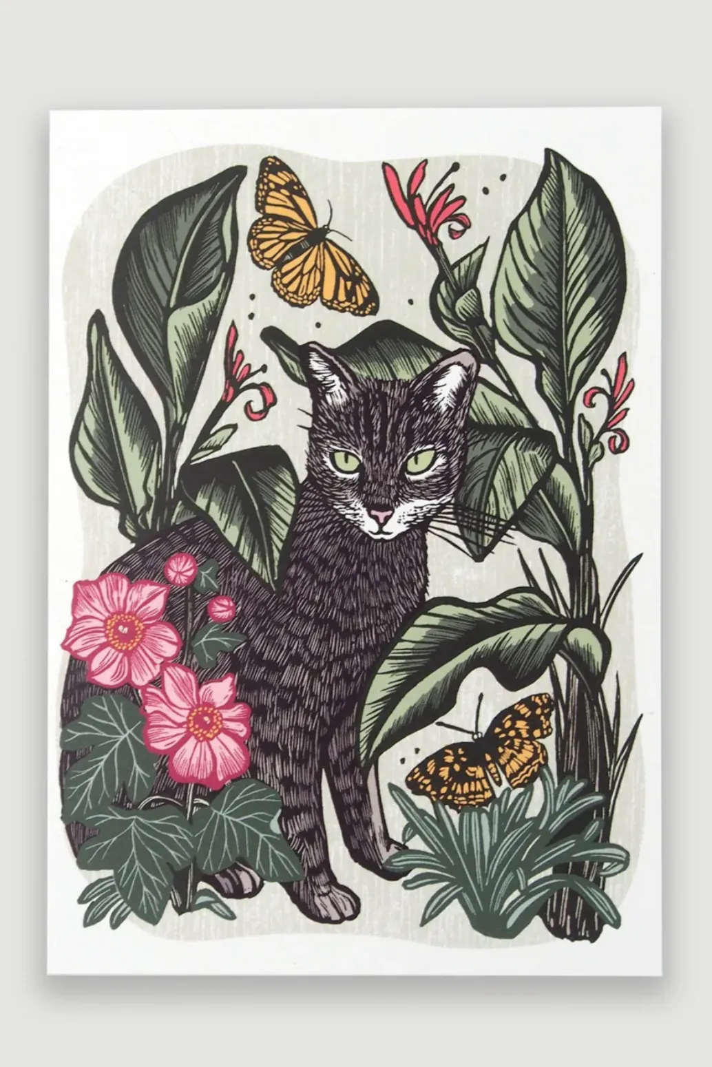 Hawk and Rose Press - Marcelo Linocut Card sold by Smoking Lily