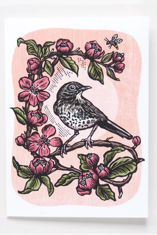 Hawk and Rose Press - In The Orchard Linocut Card made by Smoking Lily