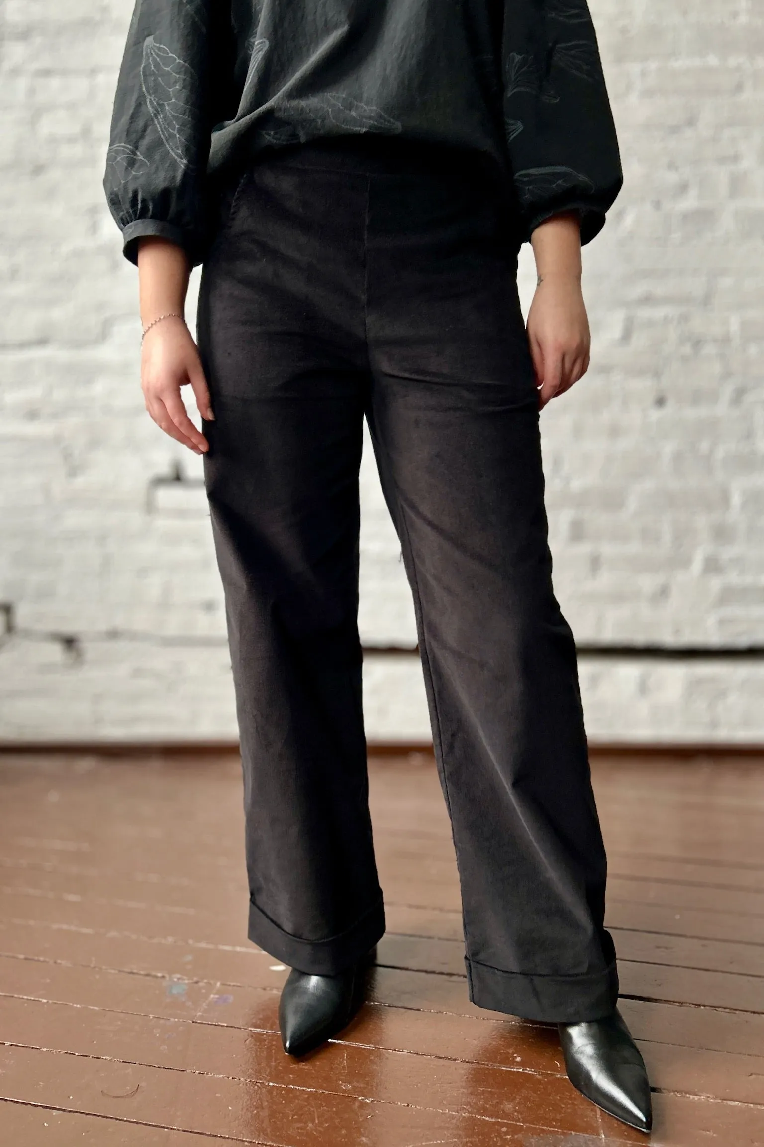 One of a Few - Slightly flawed Sale - Black Corduroy Florence Pants size M - Final Sale sold by Smoking Lily
