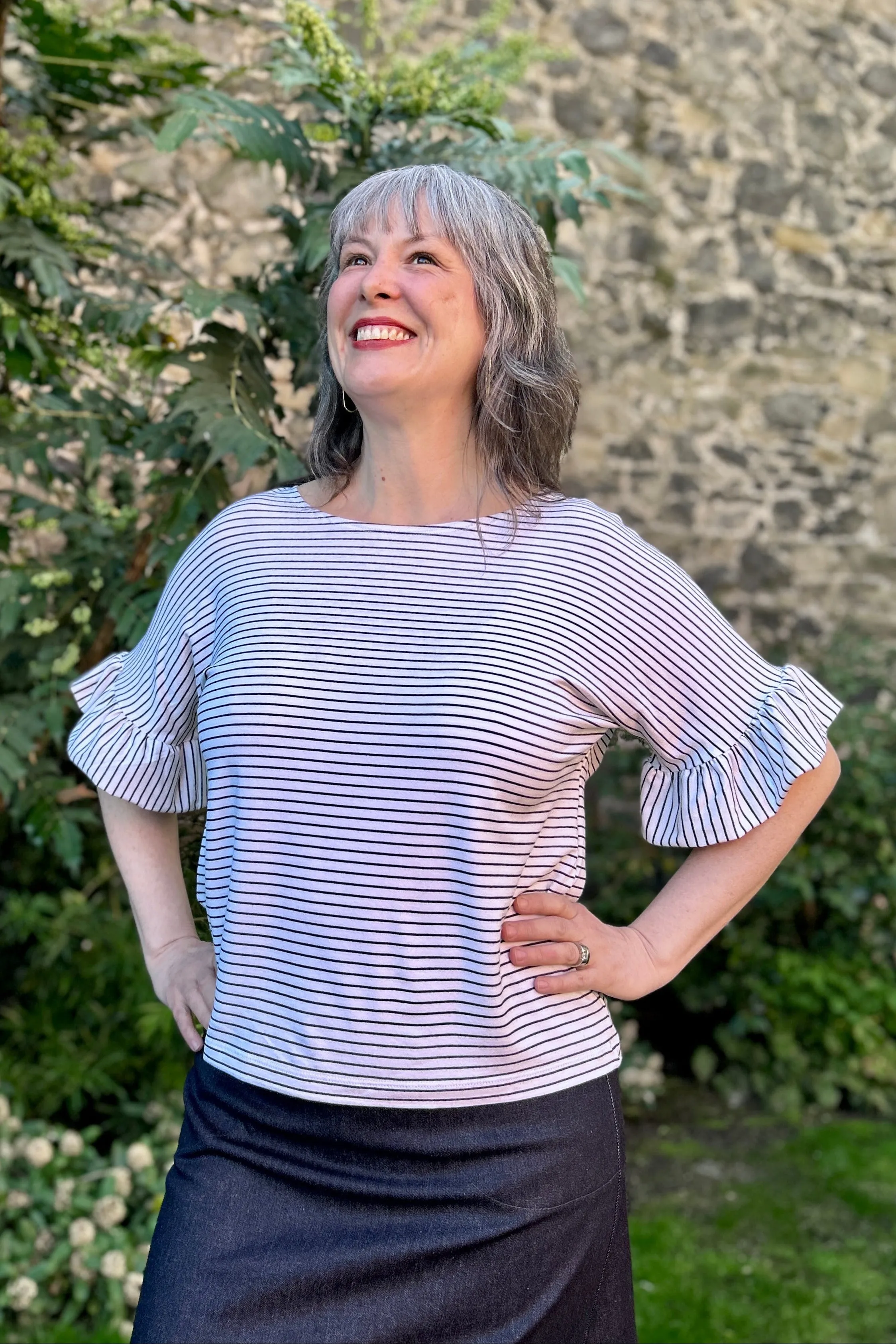 Final Sale Ruffle Tee - Stripes sold by Smoking Lily product image thumbnail 3