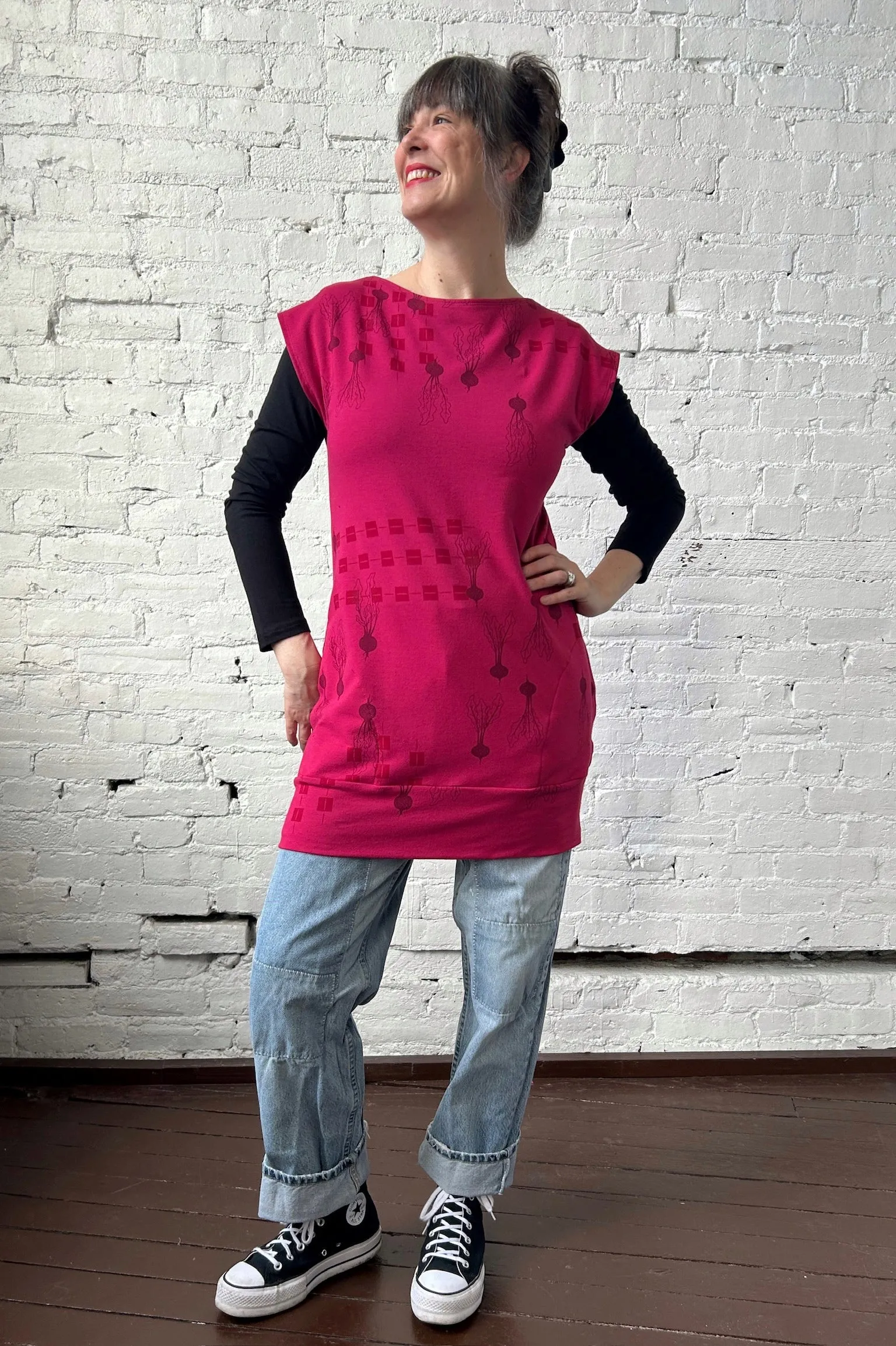 Oh Joyful Tunic - Raspberry sold by Smoking Lily