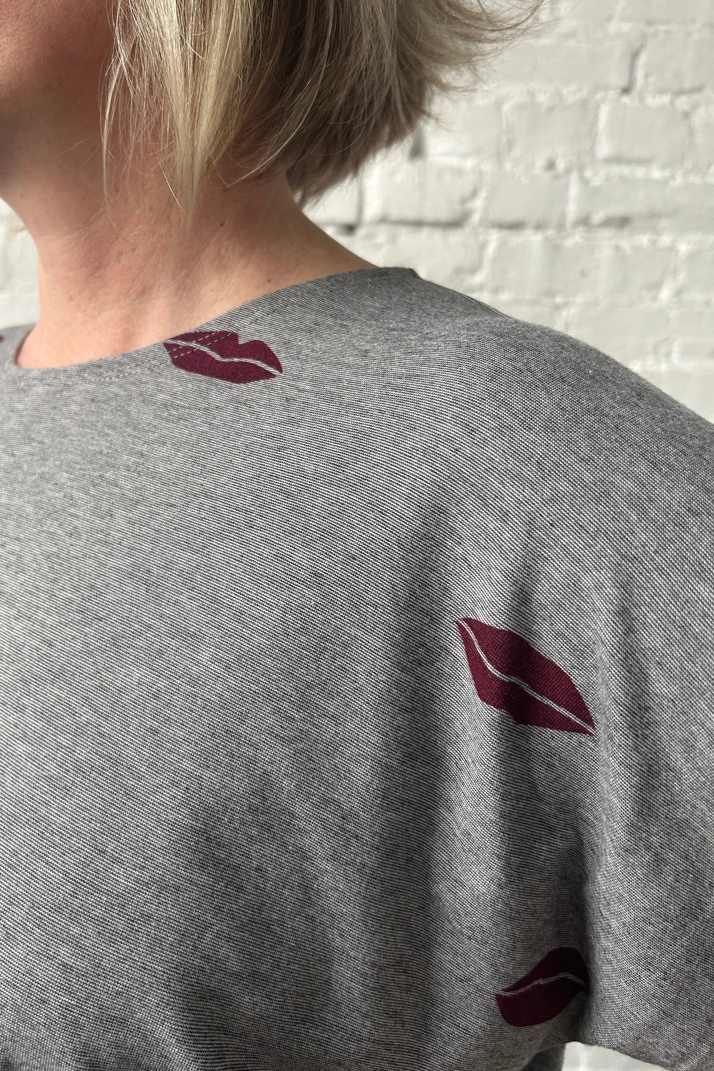 Boatneck Tee - Grey Microstripe sold by Smoking Lily