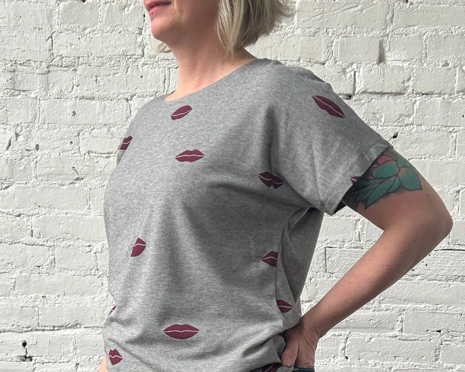Boatneck Tee - Grey Microstripe sold by Smoking Lily product image thumbnail 4