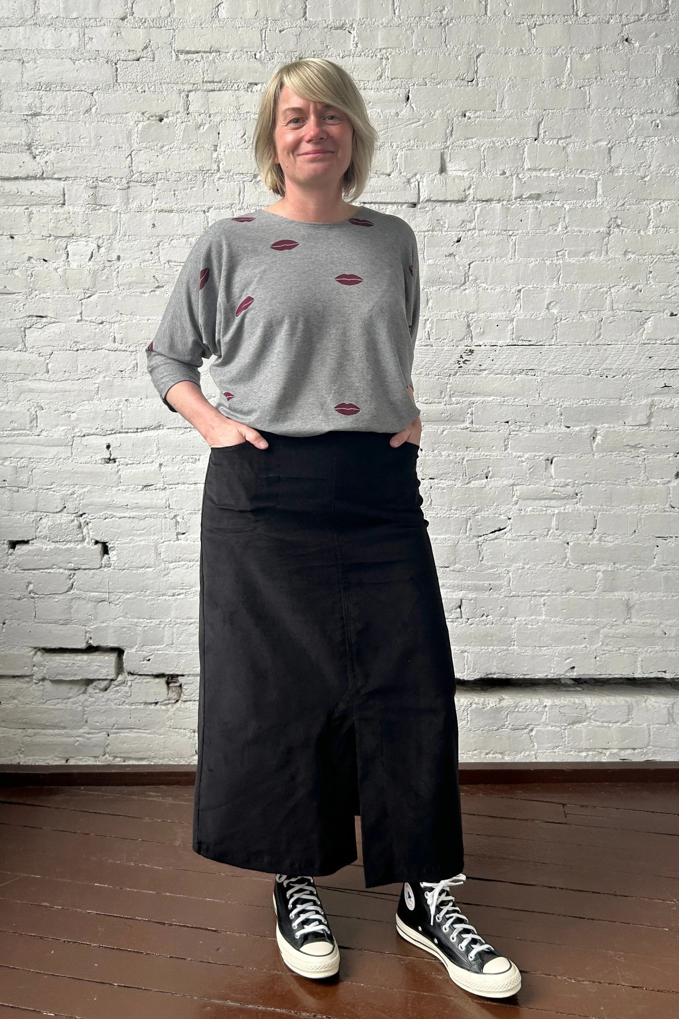 Align Skirt - Black Corduroy sold by Smoking Lily