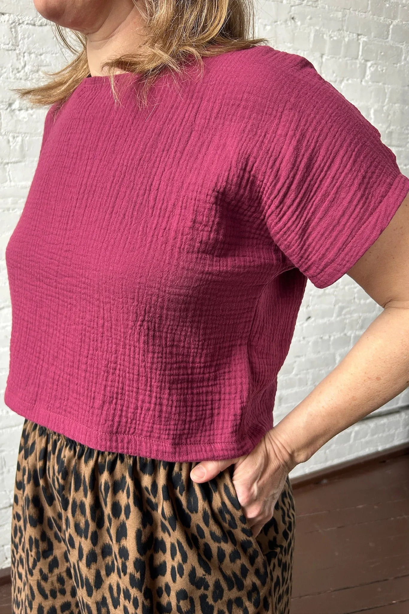 Cropped Saskia Top - Merlot sold by Smoking Lily product image thumbnail 3
