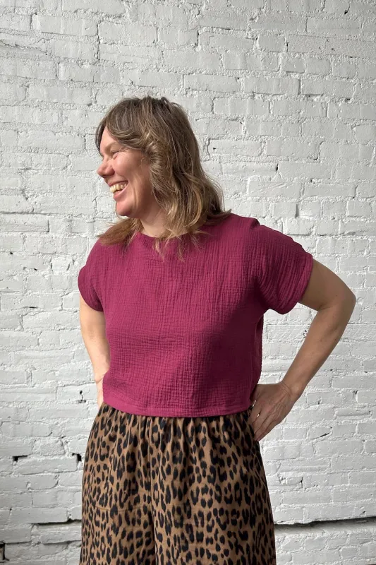 Cropped Saskia Top - Merlot made by Smoking Lily