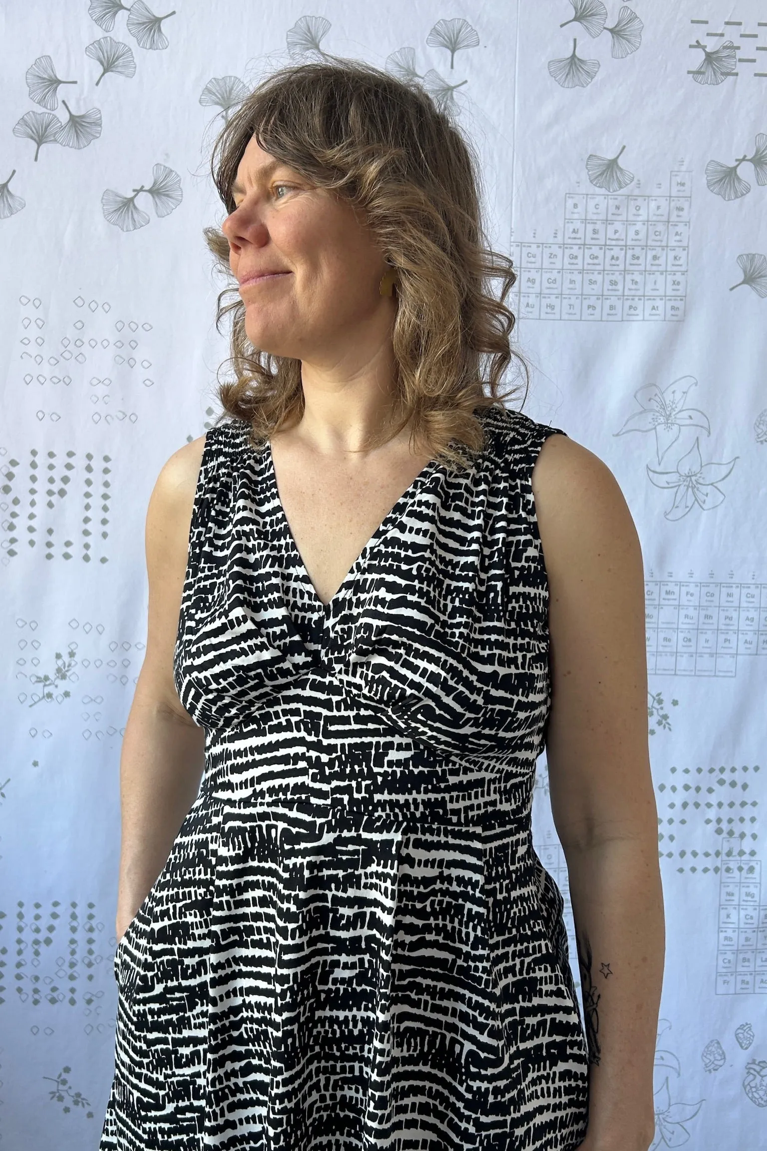 Kapow Dress - Black + White Bloom sold by Smoking Lily product image thumbnail 4