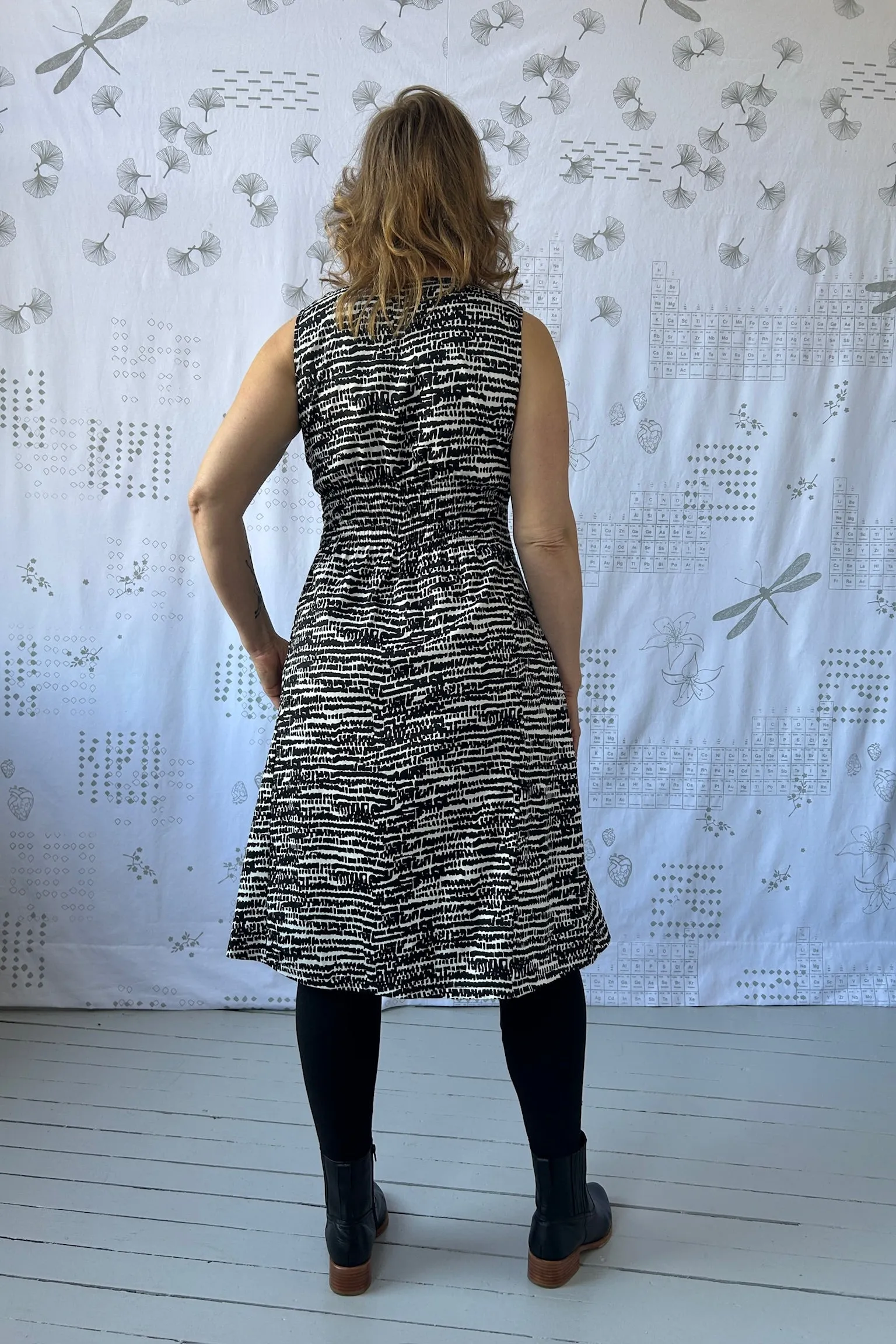 Kapow Dress - Black + White Bloom sold by Smoking Lily product image thumbnail 5