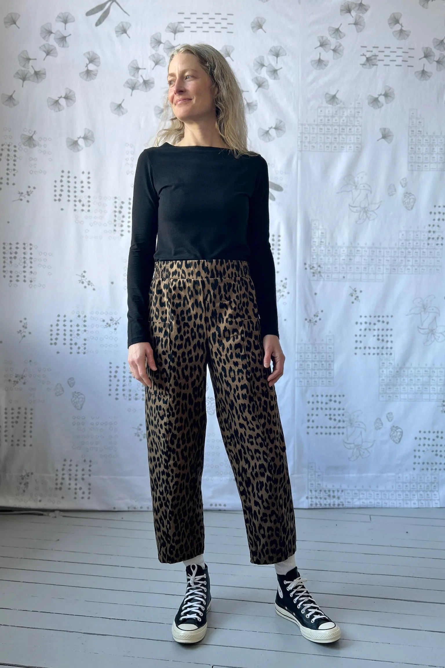 Wren Work Pants - Leopard sold by Smoking Lily