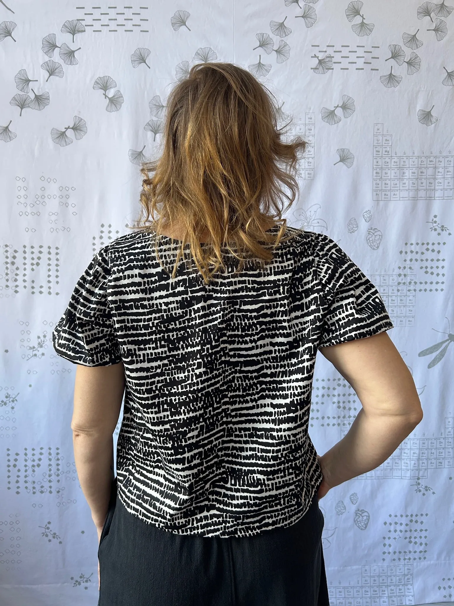The Billow Top - Black + White Bloom sold by Smoking Lily product image thumbnail 5