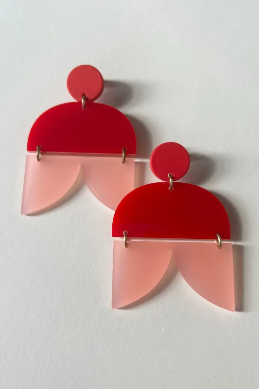 Darlings of Denmark Earring Fiona - Crimson/Blush made by Darlings of Denmark