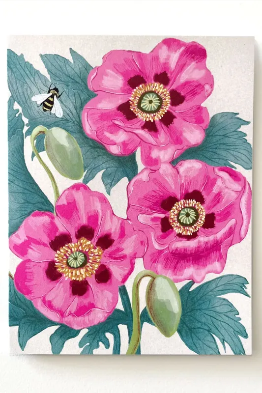 Hawk and Rose Press - Pink Poppies Card made by Smoking Lily