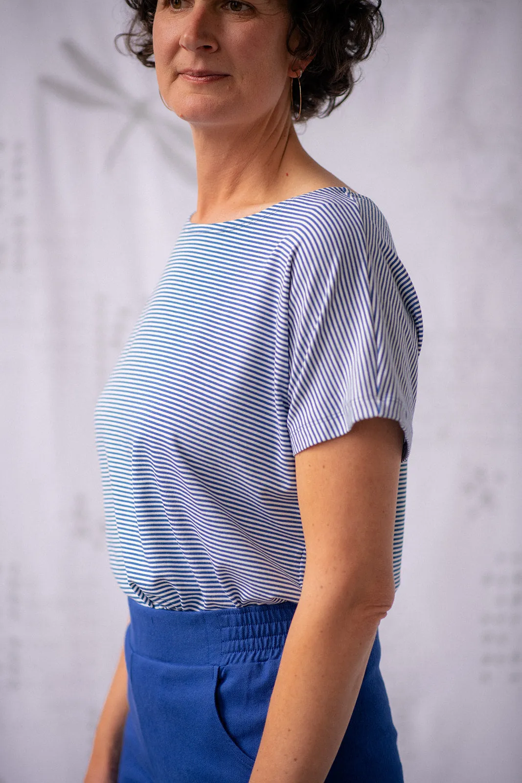 Boatneck Tee - Cobalt Stripe sold by Smoking Lily product image thumbnail 2