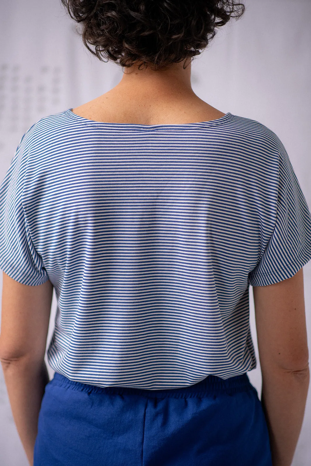 Boatneck Tee - Cobalt Stripe sold by Smoking Lily product image thumbnail 3