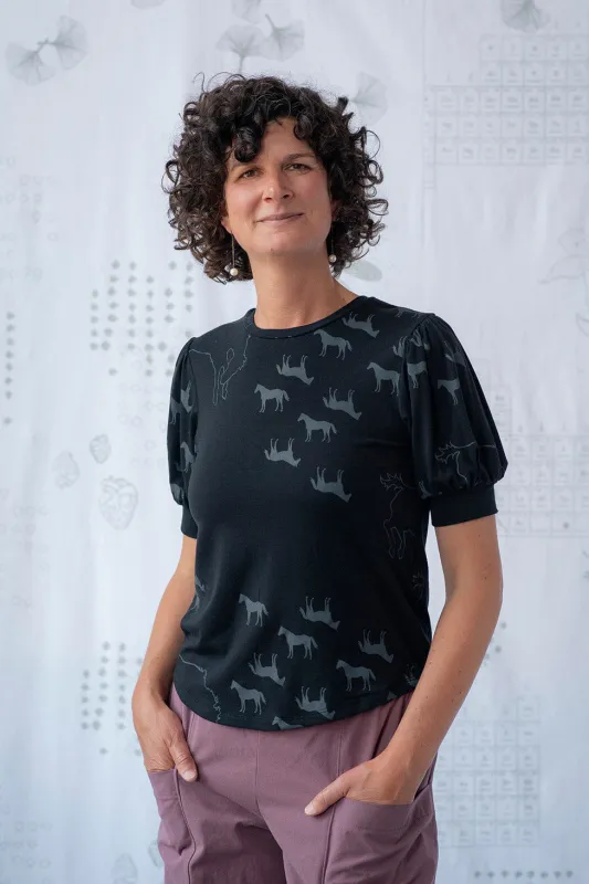 Puff Couture Tee - Black Horses made by Smoking Lily
