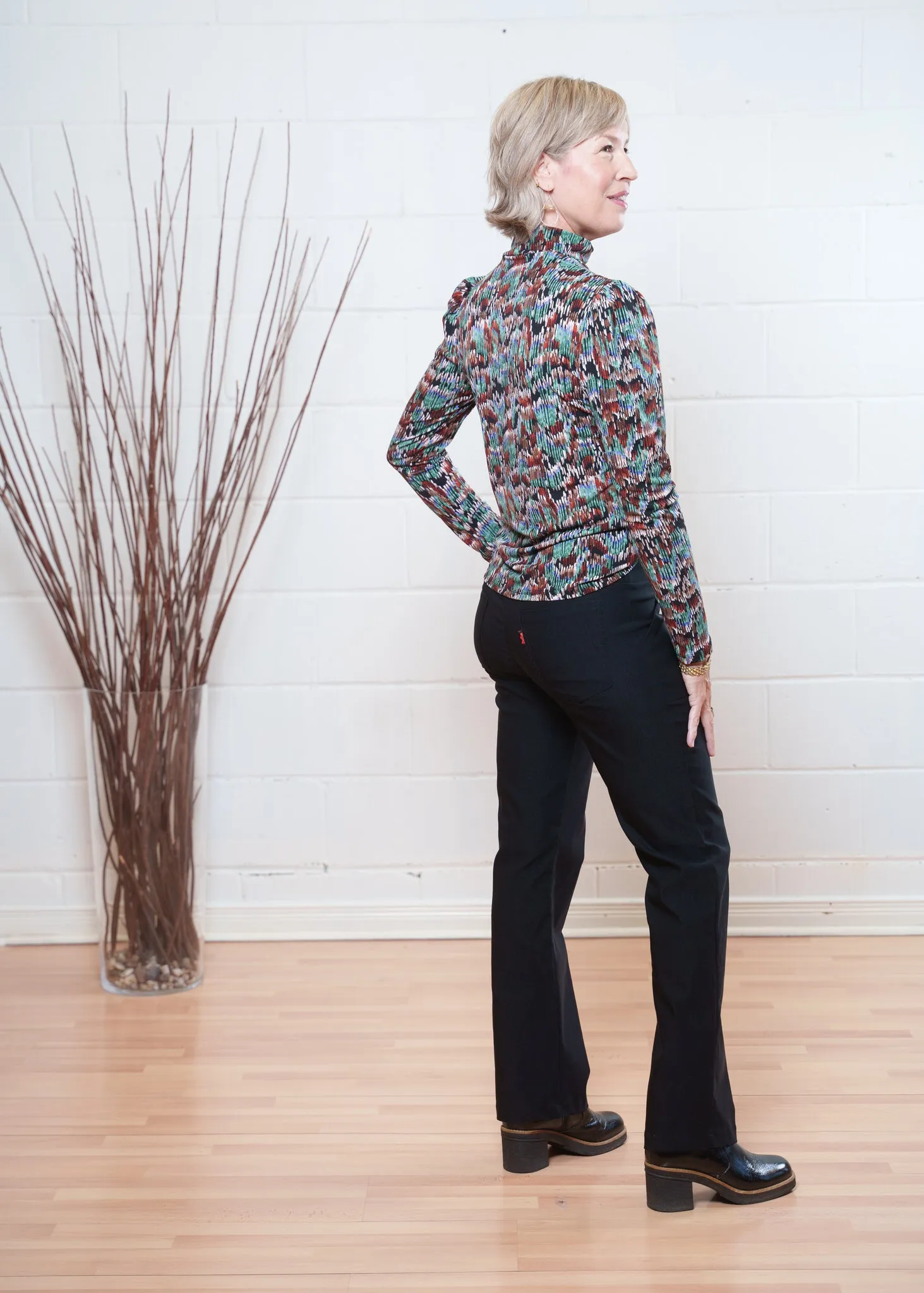 Oula puff sleeve top - crepe knit sold by Studio Dianne product image thumbnail 3