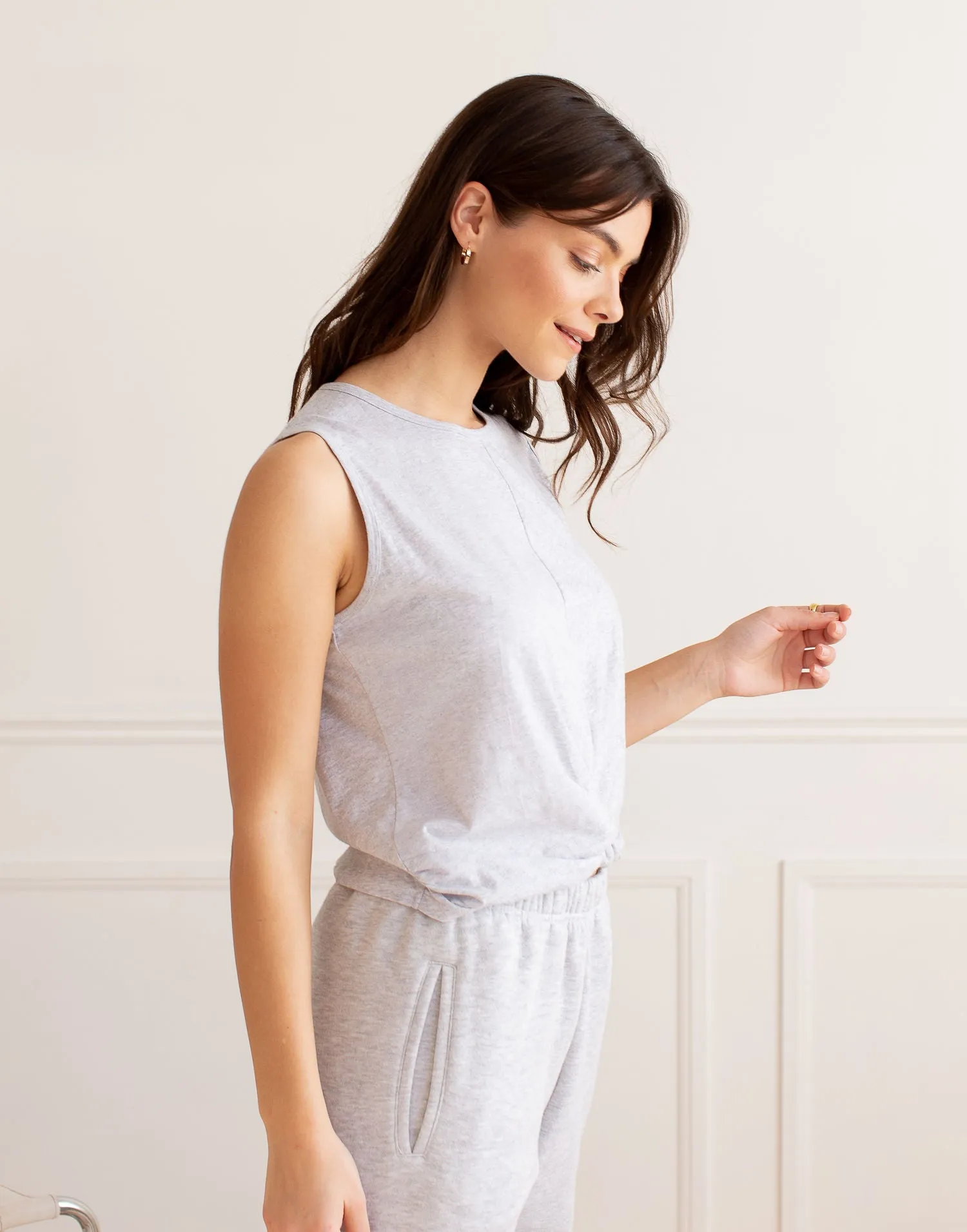 KNOT CROP TANK / GREY MIX sold by Yoga Jeans product image thumbnail 2