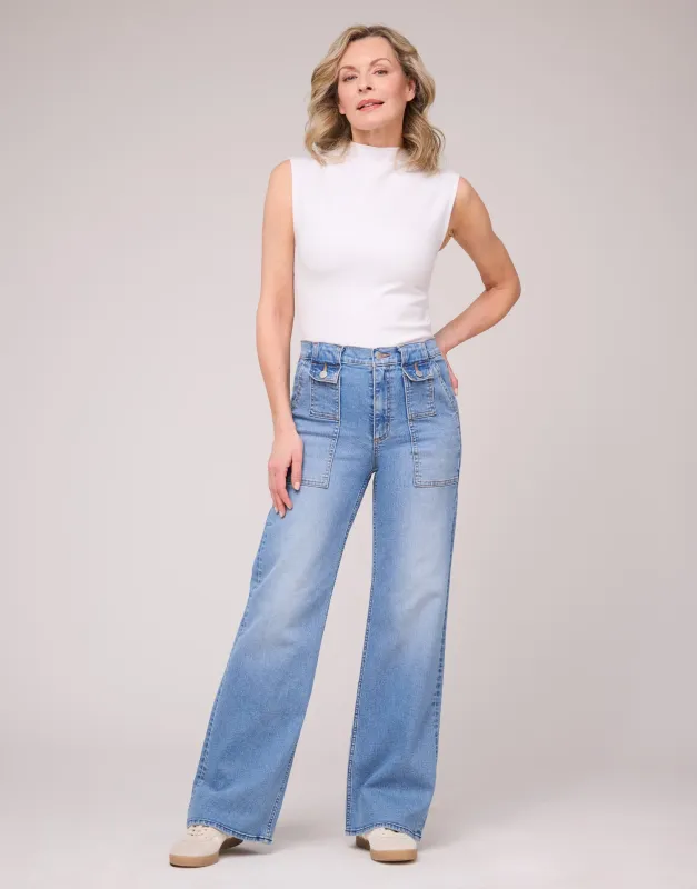 LILY WIDE LEG JEANS / ENDLESS SEA sold by Yoga Jeans