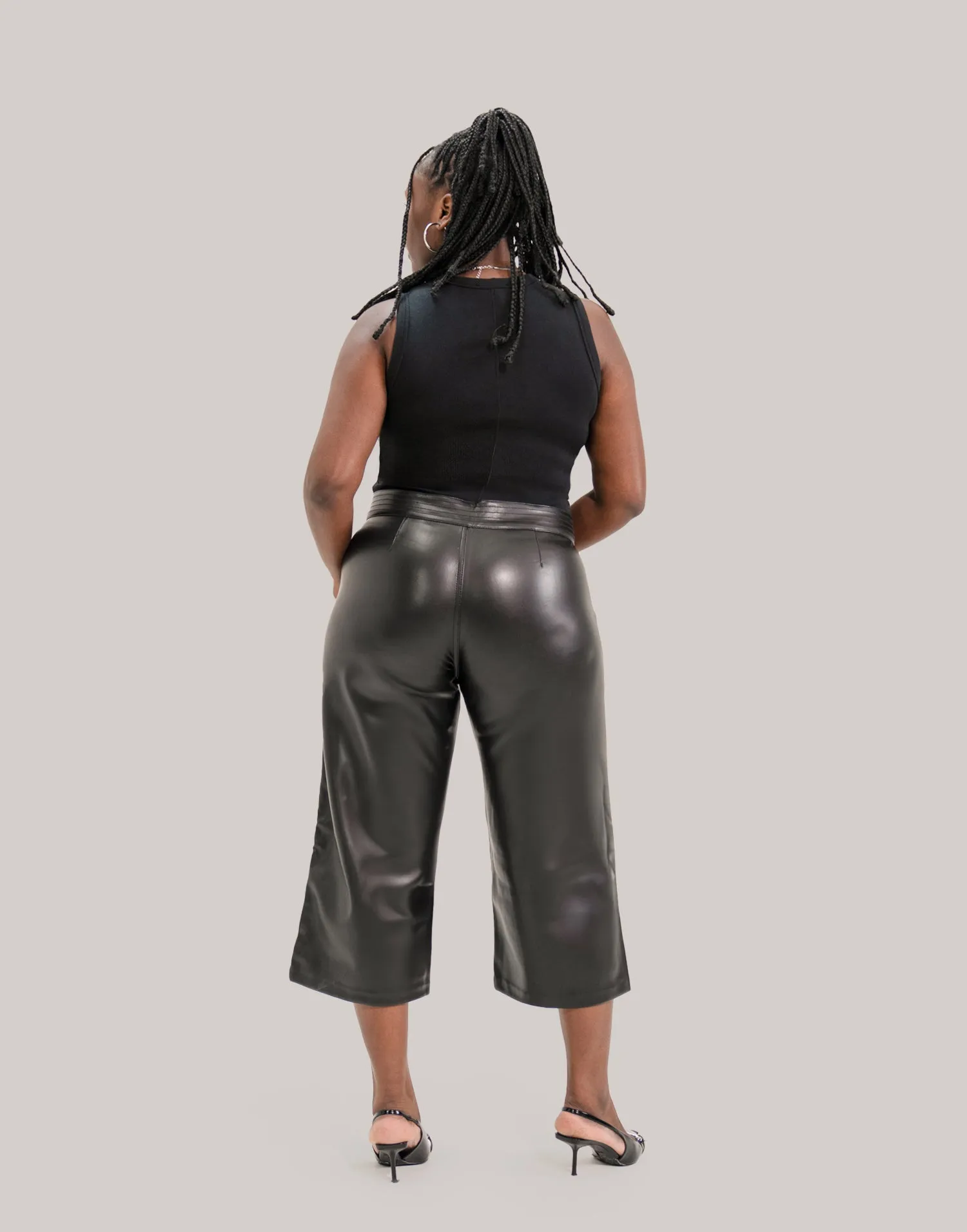 LILY WIDE LEG VEGAN LEATHER PANT / BLACK sold by Yoga Jeans product image thumbnail 2