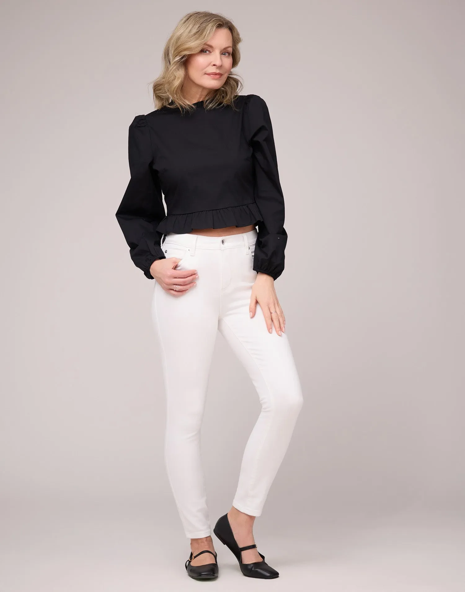 RACHEL SKINNY JEANS / WHITE SHELL sold by Yoga Jeans